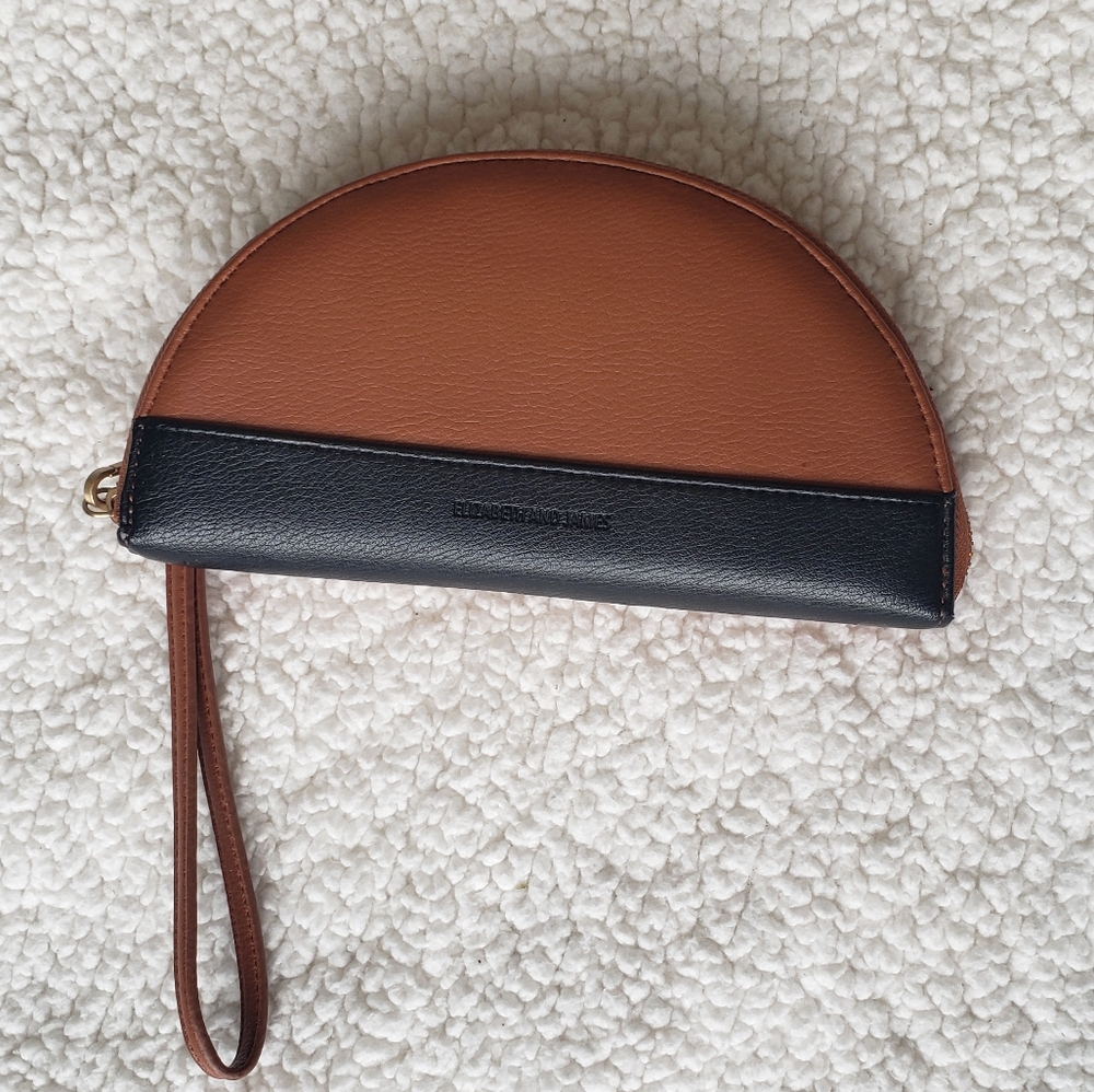 Elizabeth and james wristlet color block brown and black